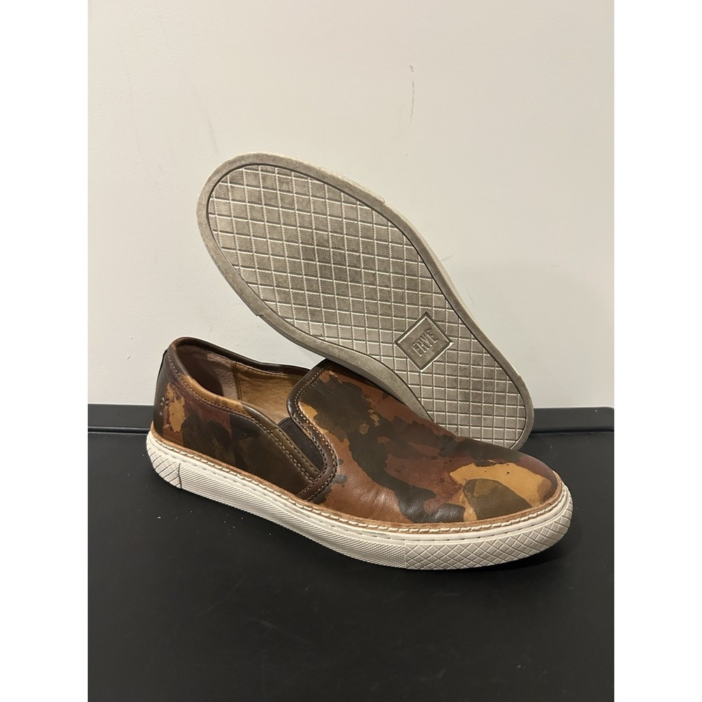 Size 9 Frye Men's Essex Camo Leather Slip On Sneakers Shoes Camouflage 3480513